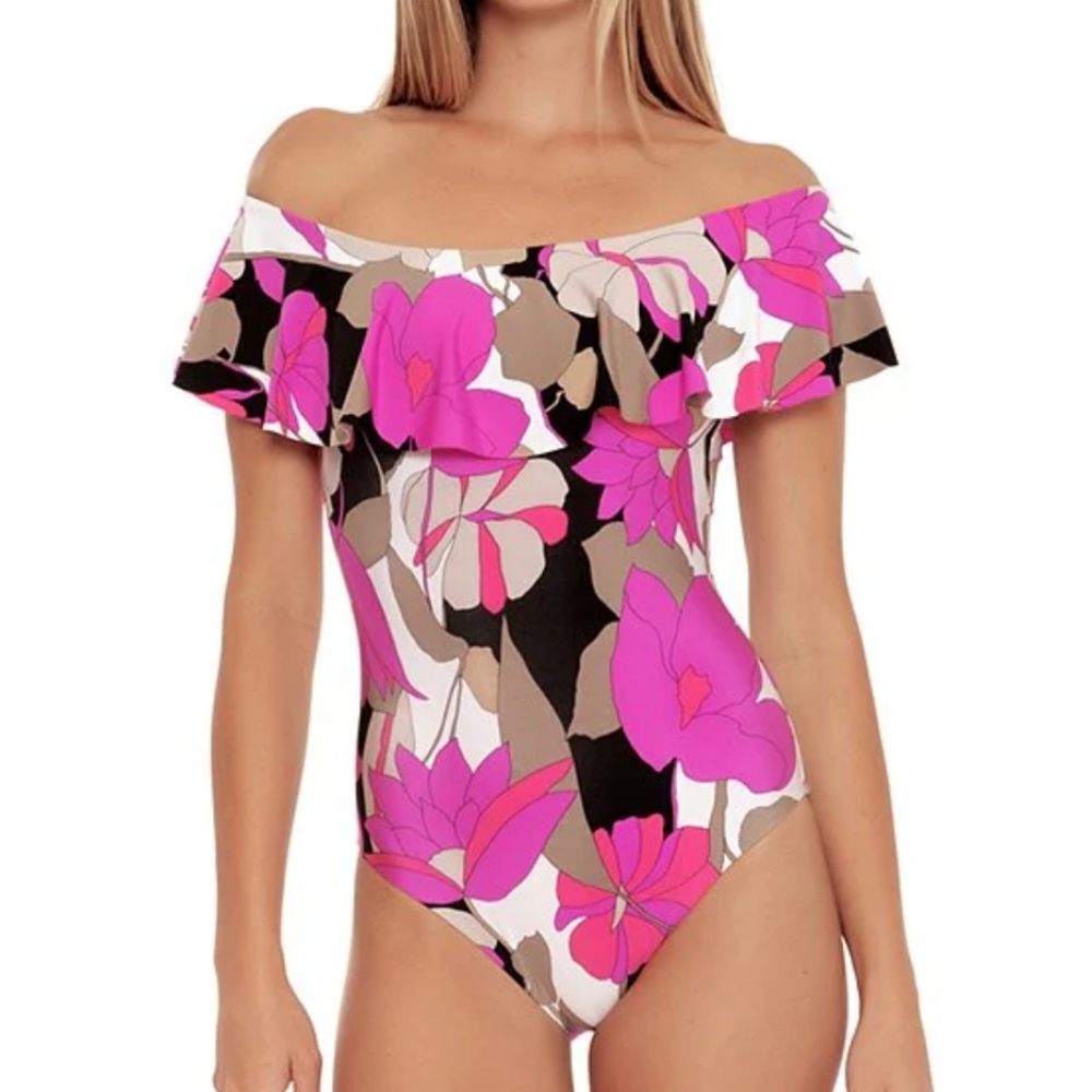 Trina Turk Lynx Off the Shoulder One Piece